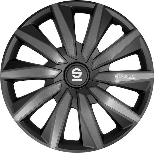 Sparco Car Hubcap Set 14" 4pcs Black