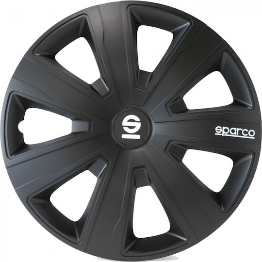 Sparco Car Hubcap Set 15" 4pcs Black