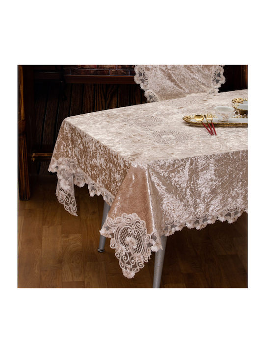 Liolios Home Față de masă Din Mătase Set 3buc Beige-beige