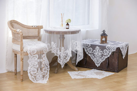 Liolios Home Τραπεζομάντηλο με Κέντημα Σετ 5τμχ White