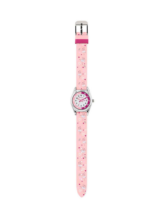 Tikkers Kids Analog Watch with Fabric Strap Pink