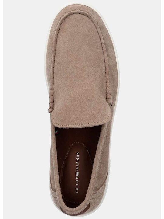 Leder Herren Slip-Ons Beige
