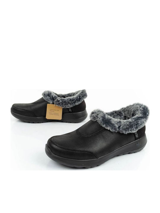 Closed Leather Women's Slippers Black