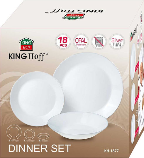 KING Hoff White Porcelain Dinnerware Set 18pcs