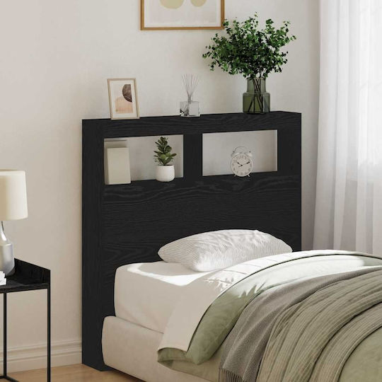 vidaXL Hölzernes Kopfstütze für Bett Schwarz Eiche 100x102cm