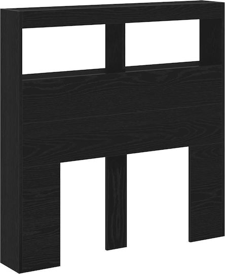 vidaXL Hölzernes Kopfstütze für Bett Schwarz Eiche 100x102cm