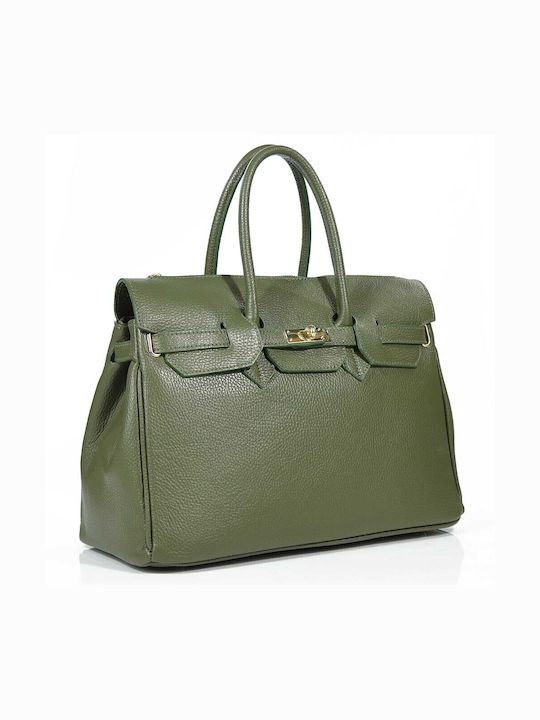 Passaggio Leather Leather Women's Bag Tote Hand Green