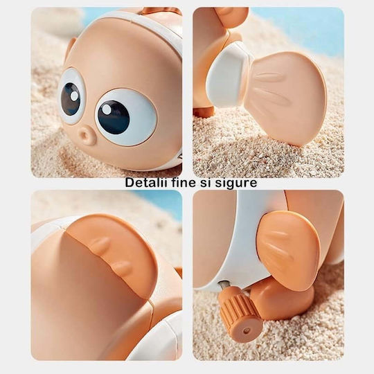 Jucărie mecanică pentru copii Pește amuzant Flippy Cheie Distractivă Se târăște Se mișcă 11 X 9 X 7.5 Cm Portocaliu
