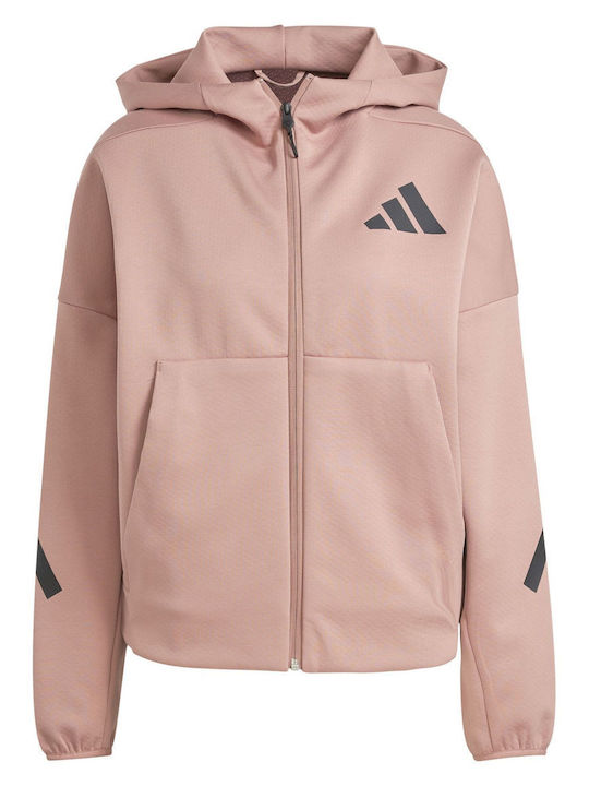 adidas Z.N.E. Jachetă hanorac pentru femei Cu glugă Roz JC5394