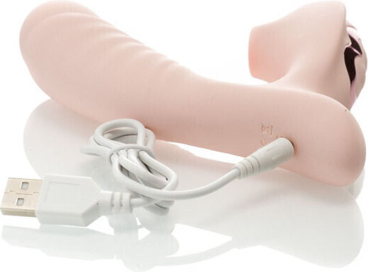 Zenn Strong Suction & G-Spot Vibrator Clitoral Vibrator 17cm Bej