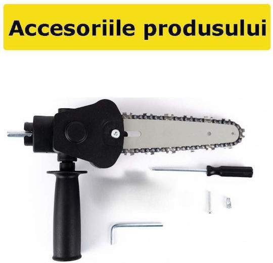 Siks Chainsaw Adapter Electric Drill 6 Inch Chain 1/4 Pitch Multifunctional Portable Wood Accessories Included Black