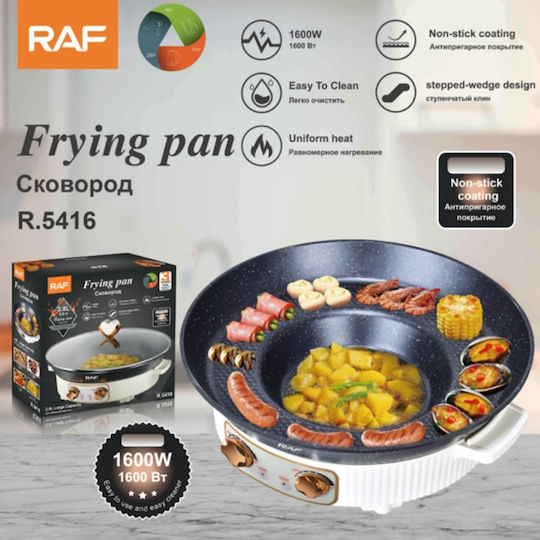 Raf Teppanyaki cu Termostat Reglabil 1600W
