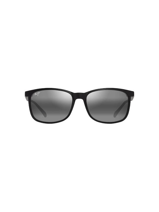 Maui Jim Ochelari de soare cu Negru Din plastic Cadru și Negru Polarizate Oglindă Lentilă 672-02