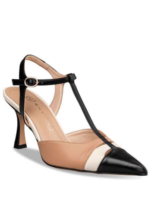 Envie Shoes Black Heels with Strap Pumps