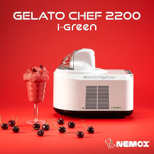 Ice Cream Maker Compressor Nemox Gelato Chef2200 I-Green 1.5 Liter White