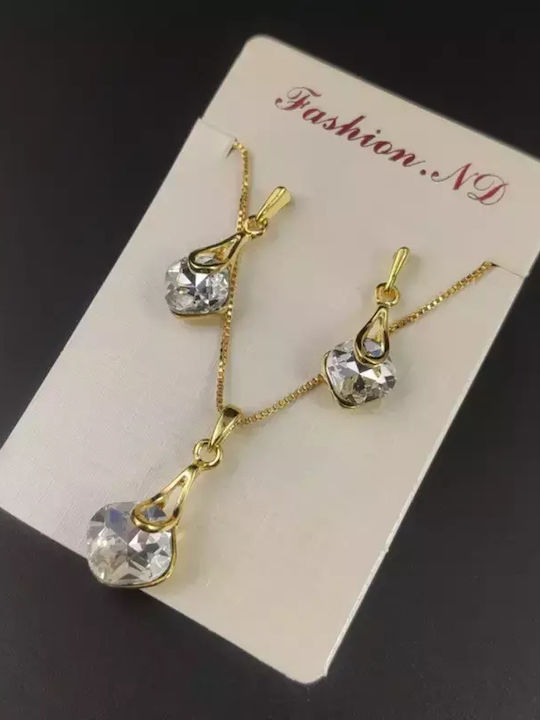 Set with Necklace & Earrings from Steel Gold Plated