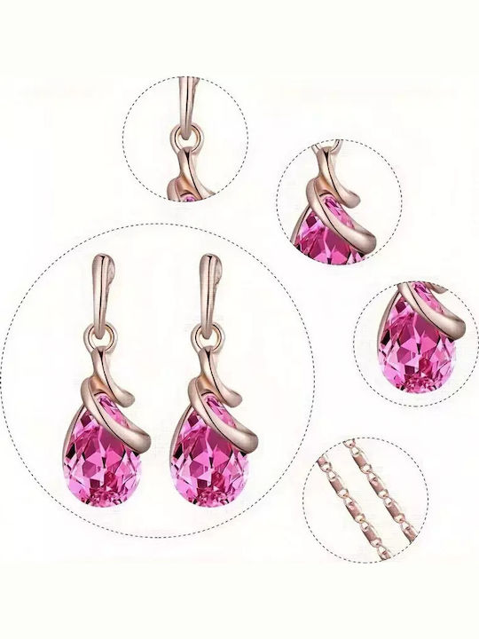 Set with Necklace , Earrings & Pendant with Stones