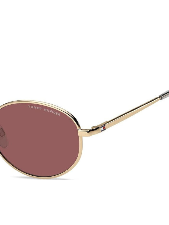 Tommy Hilfiger Women's Sunglasses with Gold Metal Frame and Purple Lens TH2219/S 000/4S