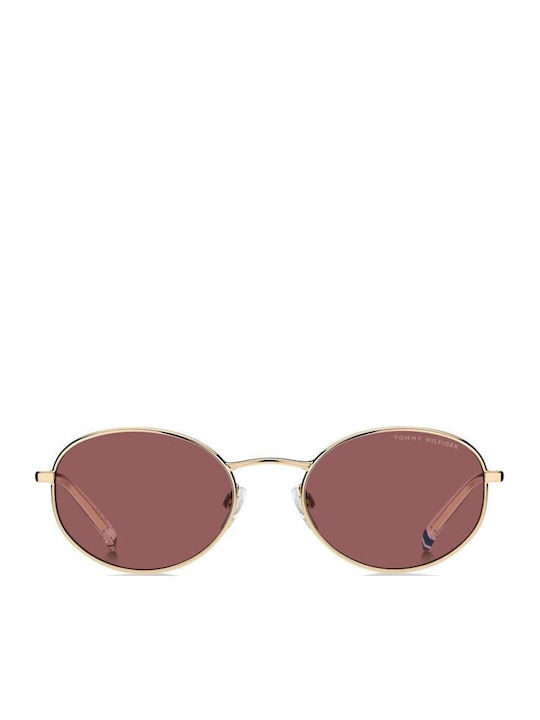 Tommy Hilfiger Women's Sunglasses with Gold Metal Frame and Purple Lens TH2219/S 000/4S