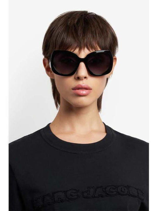 Marc Jacobs Women's Sunglasses with Black Plastic Frame and Black Gradient Lens MARC 808/S 8079O