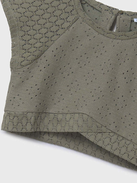 Kids' Crop Top Short Sleeve Khaki