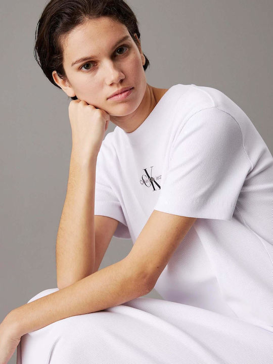 Καλοκαιρινό Midi T-shirt Φόρεμα Λευκό