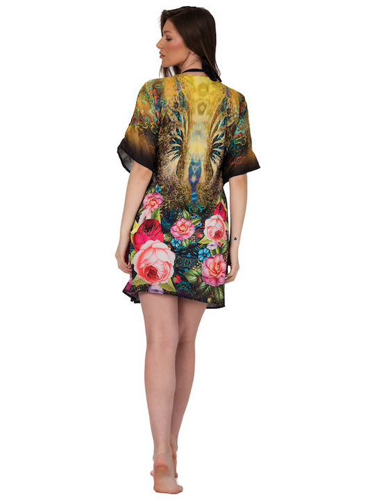 Indischer Kaftan mit Taillenkordel Ar201-c Solo Me Damen 90cm x 90cm Einheitsgröße