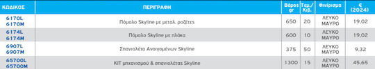 Комплект механизъм и шпингалет Skyline бял 65700L Domus