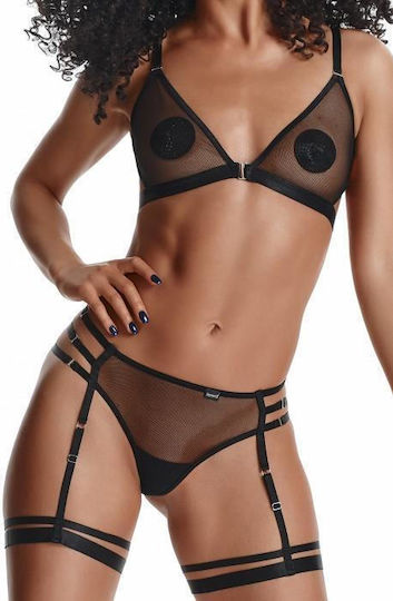 Lingerie-ladyx Adora BH String Strumpfhalter R XL
