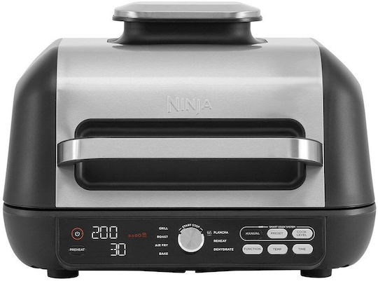 Ninja Foodi Max Pro Tabletop Electric Grill Smooth and Ribbed Plate 1000W with Lid and Adjustable Thermostat