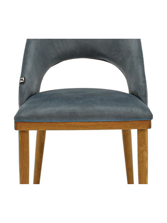 Castel Dining Room Fabric Chair Denim 50x56x93cm 2pcs