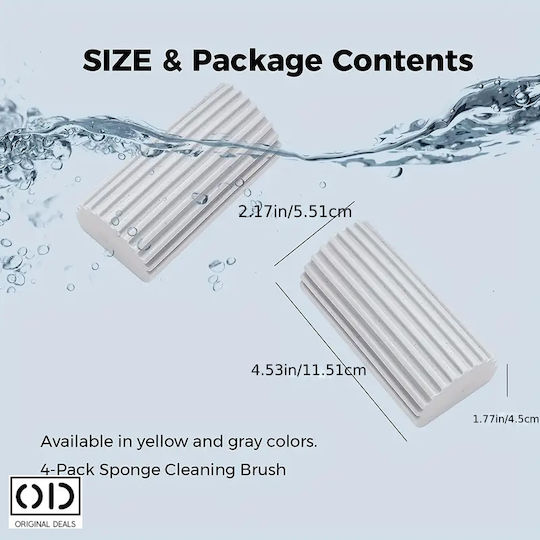 Magic Sponge Universal Cleaning High Liquid Absorption Capacity Anti-static Anti-allergic Size 10.5 Cm X 5.5 Cm X 4.5 Cm Gray Original Deals