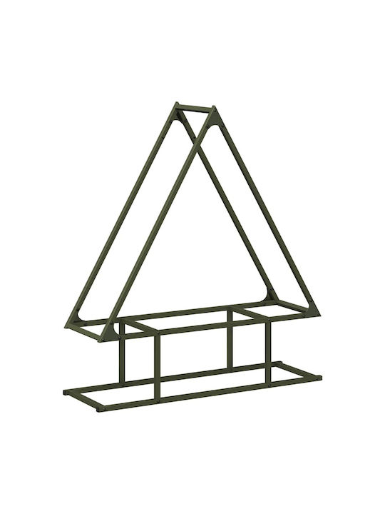 vidaXL Inox Ράφι Αποθήκευσης Ξύλων 80x25x90cm Πράσινο
