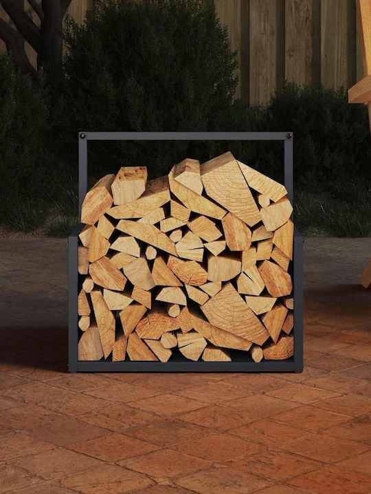 vidaXL Lemn de foc Lemn Raft Depozitare lemne 40x40x40cm Gri