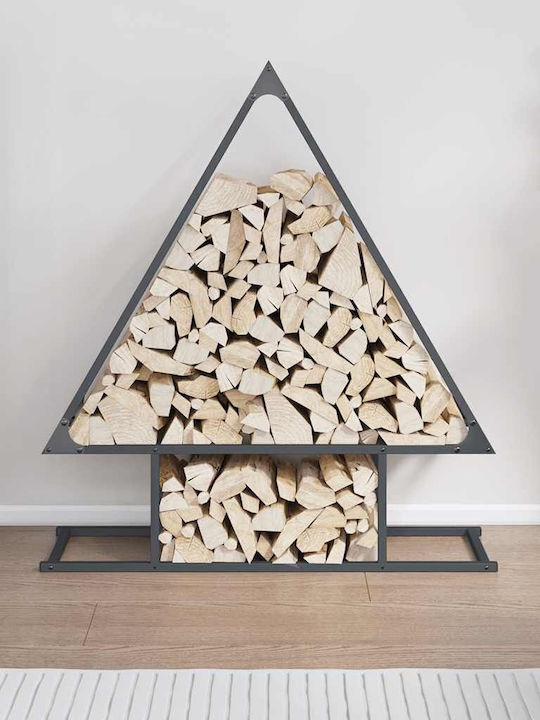 vidaXL Brennholz Inox Regal Holzlagerung 80x25x90cm