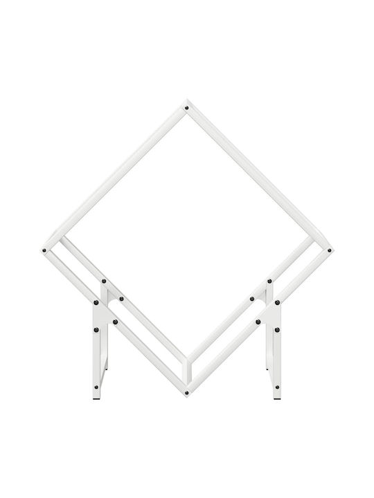 vidaXL Inox Ράφι Αποθήκευσης Ξύλων 60x25x60cm Λευκό