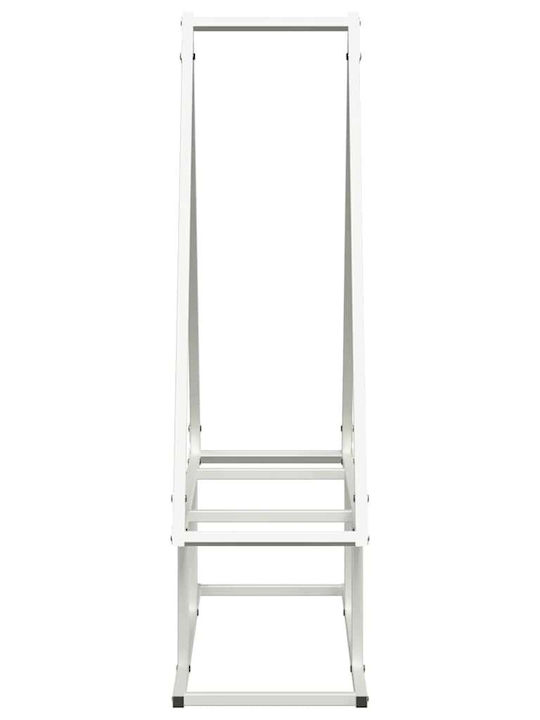 vidaXL Inox Ράφι Αποθήκευσης Ξύλων 80x25x90cm Λευκό