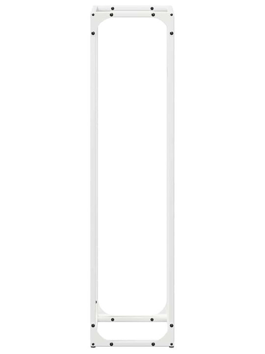 vidaXL Inox Ράφι Αποθήκευσης Ξύλων 25x25x100cm Λευκό