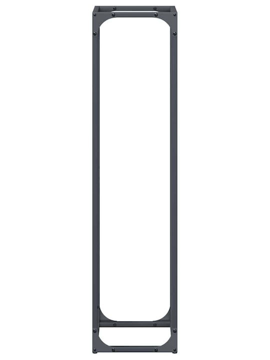 vidaXL Дърва за огрев Inox Рафт Съхранение на Дърва 25x25x100см Сив