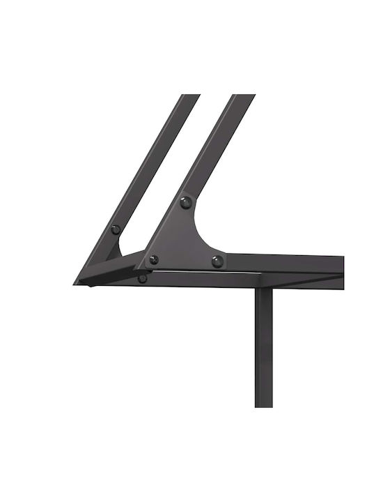 vidaXL Inox Ράφι Αποθήκευσης Ξύλων 80x25x90cm Μαύρο
