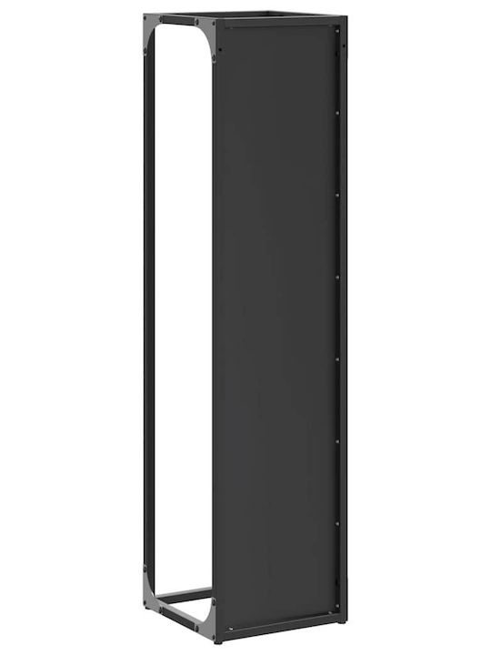 vidaXL Inox Ράφι Αποθήκευσης Ξύλων 25x25x100cm Μαύρο