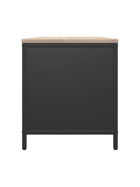 vidaXL Firewood Wooden Shelf Wood Storage 100.5x35.5x40cm Black