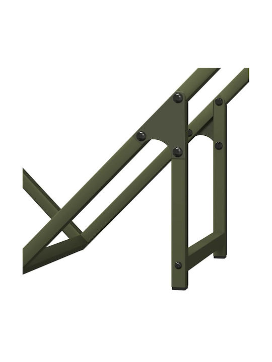 vidaXL Inox Ράφι Αποθήκευσης Ξύλων 60x25x60cm Πράσινο
