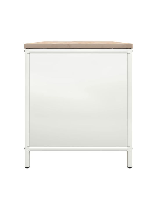 vidaXL Wooden Shelf Wood Storage 100.5x35.5x40cm White