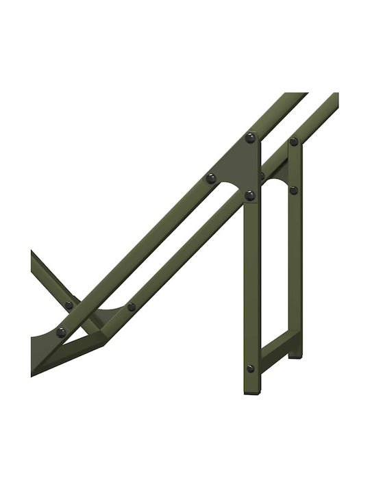 vidaXL Inox Ράφι Αποθήκευσης Ξύλων 80x25x80cm Πράσινο