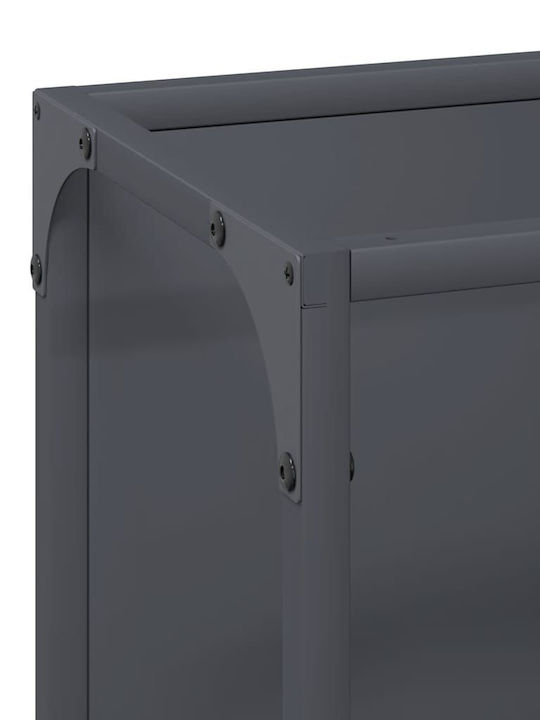 vidaXL Дърва за огрев Inox Рафт Съхранение на Дърва 25x25x100см Сив