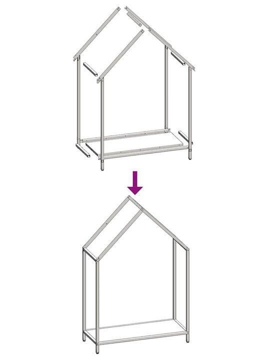 vidaXL Inox Regal Holzlagerung 60x25x90cm