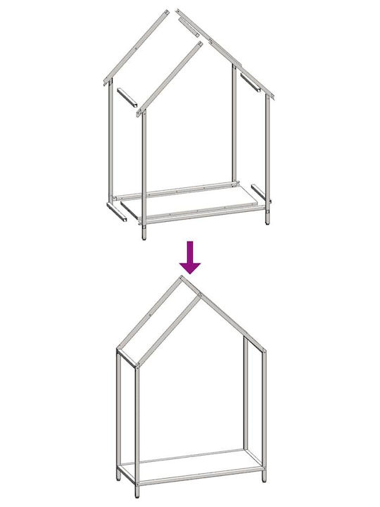 vidaXL Inox Ράφι Αποθήκευσης Ξύλων 60x25x90cm Λευκό
