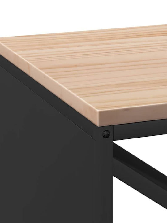 vidaXL Firewood Wooden Shelf Wood Storage 100.5x35.5x40cm Black