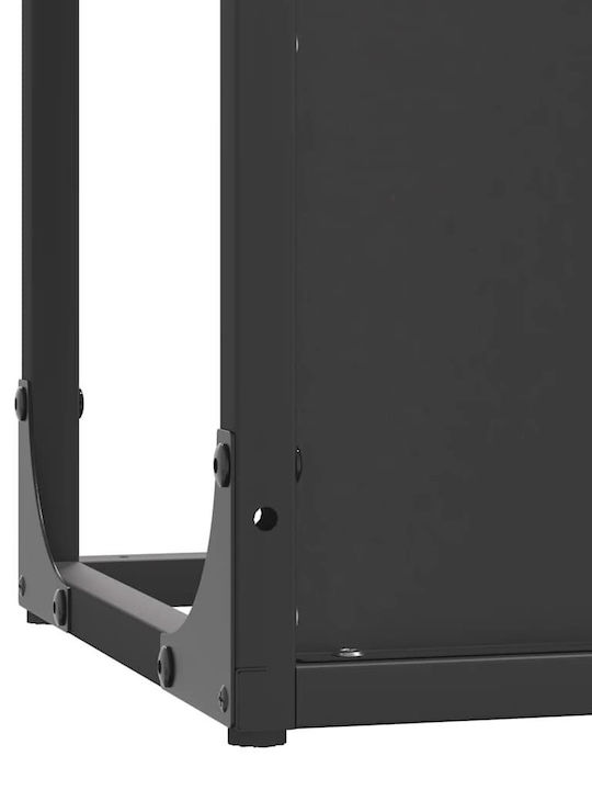 vidaXL Inox Ράφι Αποθήκευσης Ξύλων 25x25x100cm Μαύρο